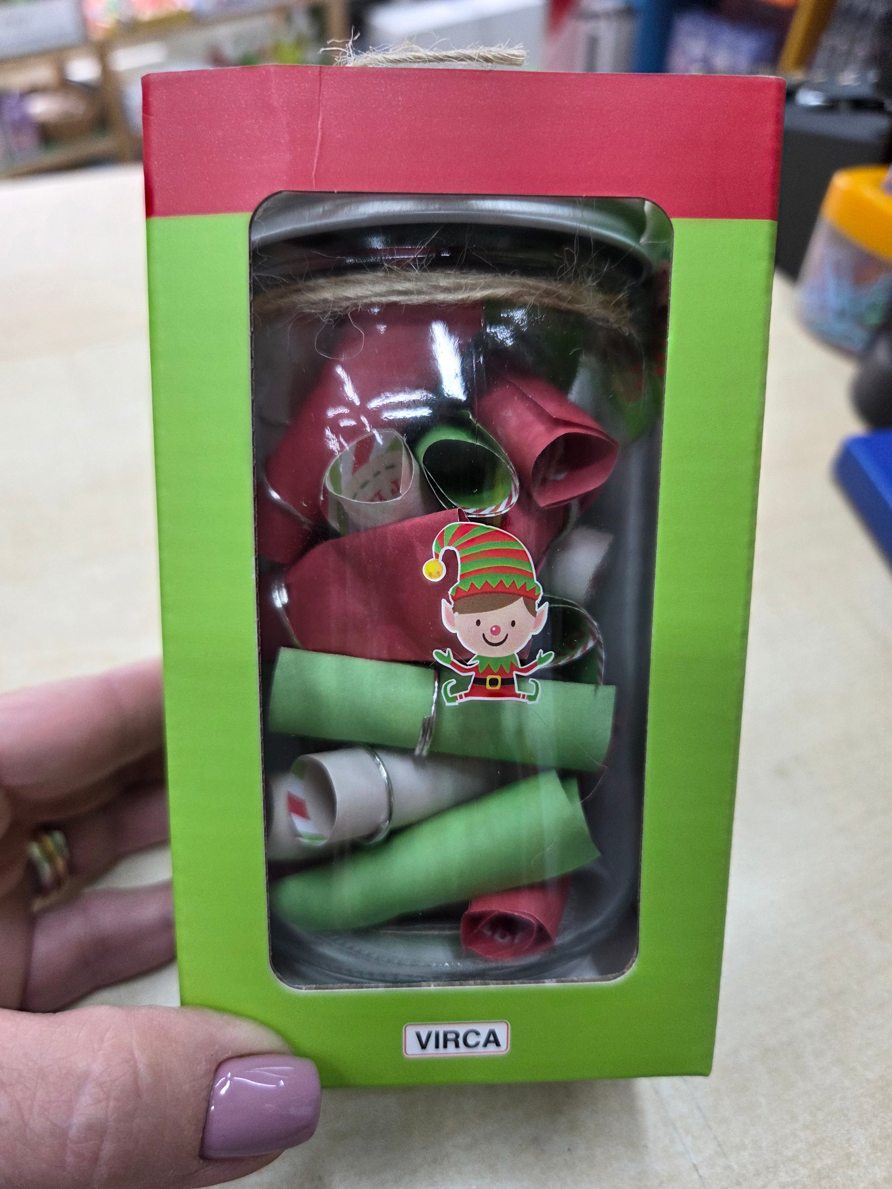 Giara con 24 messaggi dell'Elfo di Natale