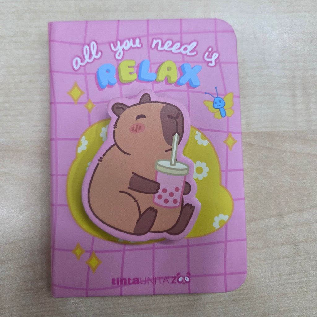 Tinta Unita Zoo Capibara Blocchetto cm 7,2 x 10,2 con dettaglio girevole