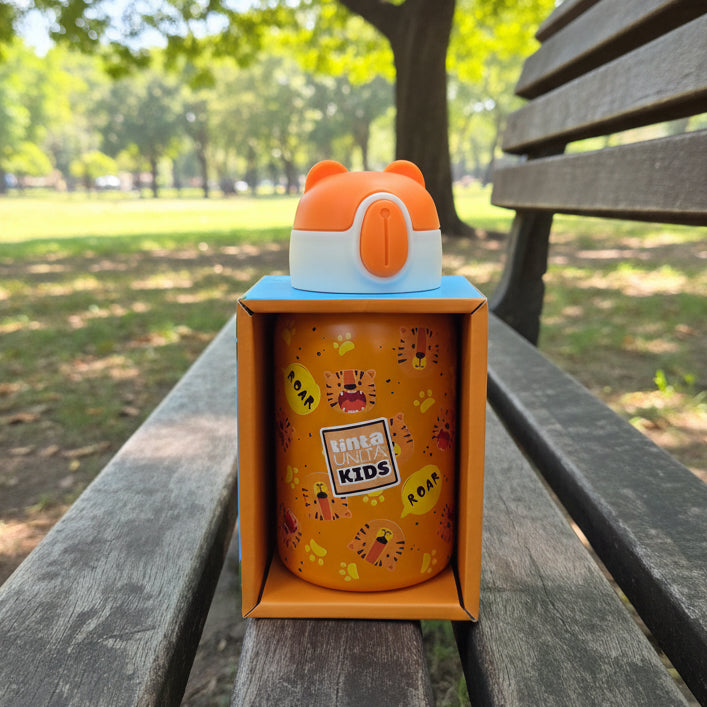 Tinta Unita kids: Borraccia Termica Bambini 400ml – Acciaio Doppia Camera con Beccuccio