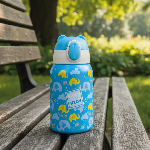 Tinta Unita kids: Borraccia Termica Bambini 400ml – Acciaio Doppia Camera con Beccuccio