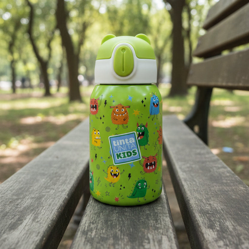Tinta Unita kids: Borraccia Termica Bambini 400ml – Acciaio Doppia Camera con Beccuccio