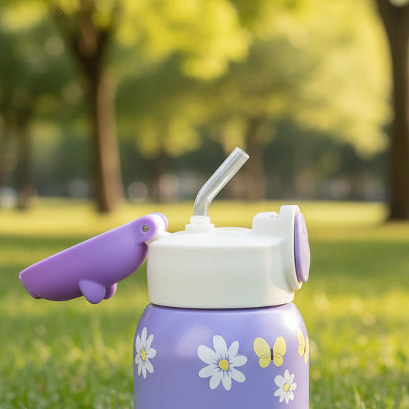 Tinta Unita kids: Borraccia Termica Bambini 400ml – Acciaio Doppia Camera con Beccuccio