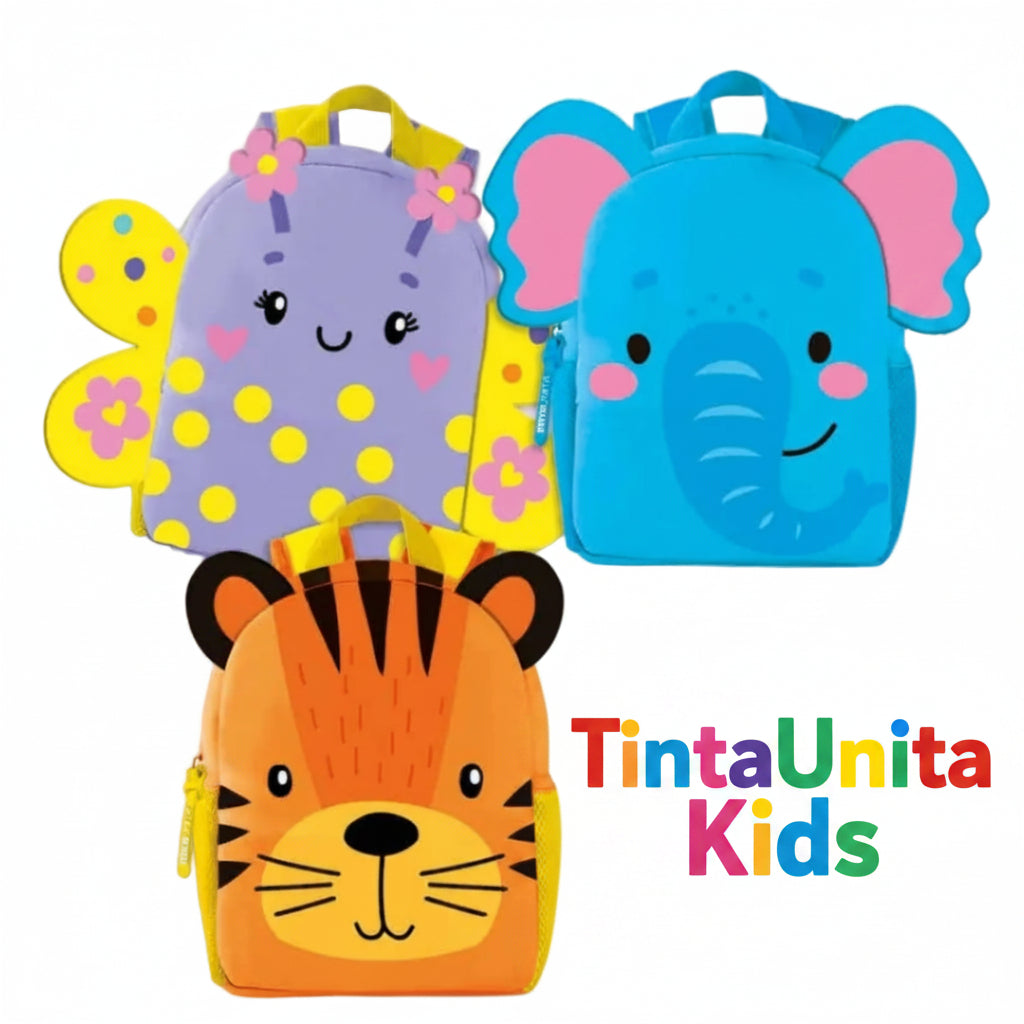 Tinta Unita Kids – Zainetto Asilo in Neoprene | 6 Grafiche Animali