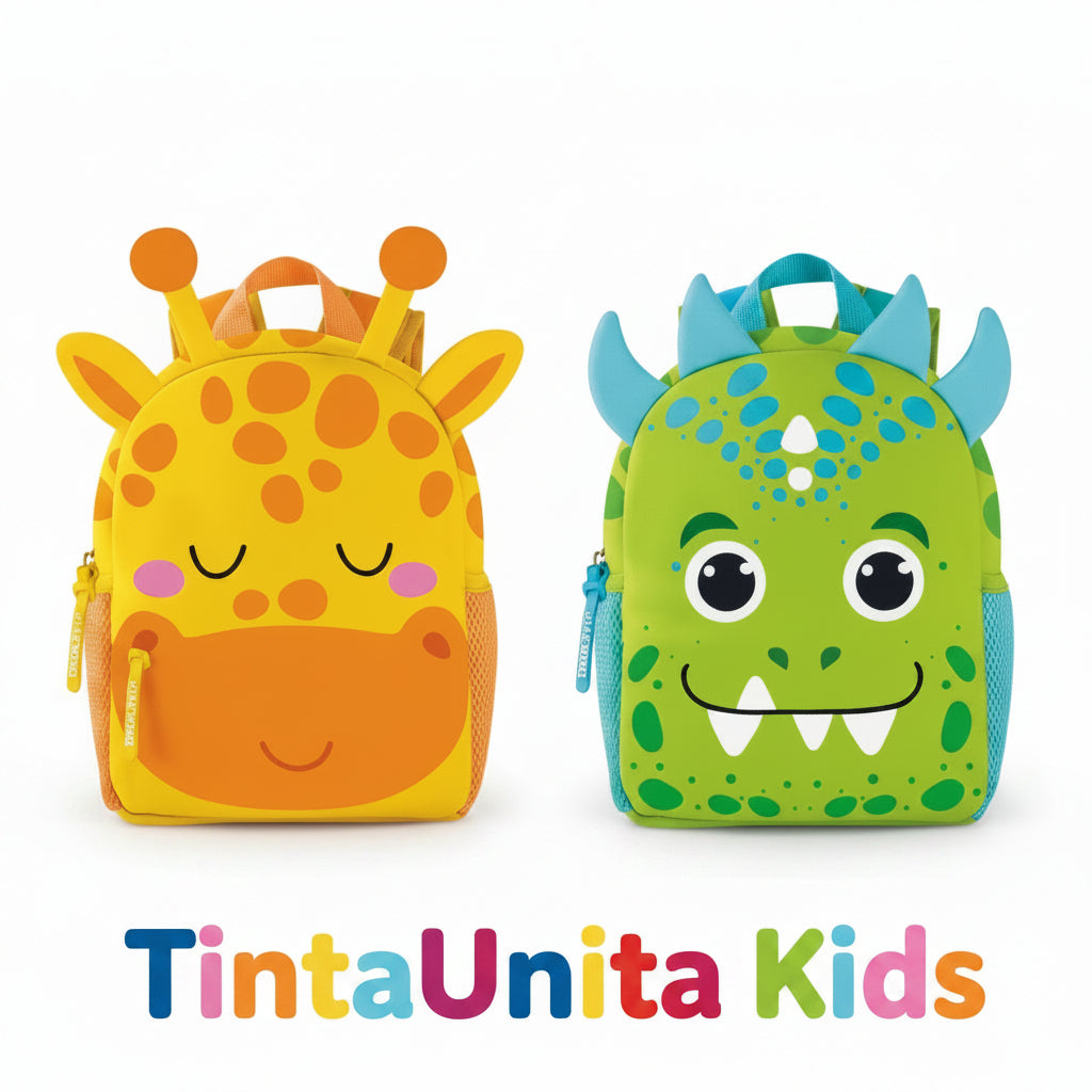 Tinta Unita Kids – Zainetto Asilo in Neoprene | 6 Grafiche Animali
