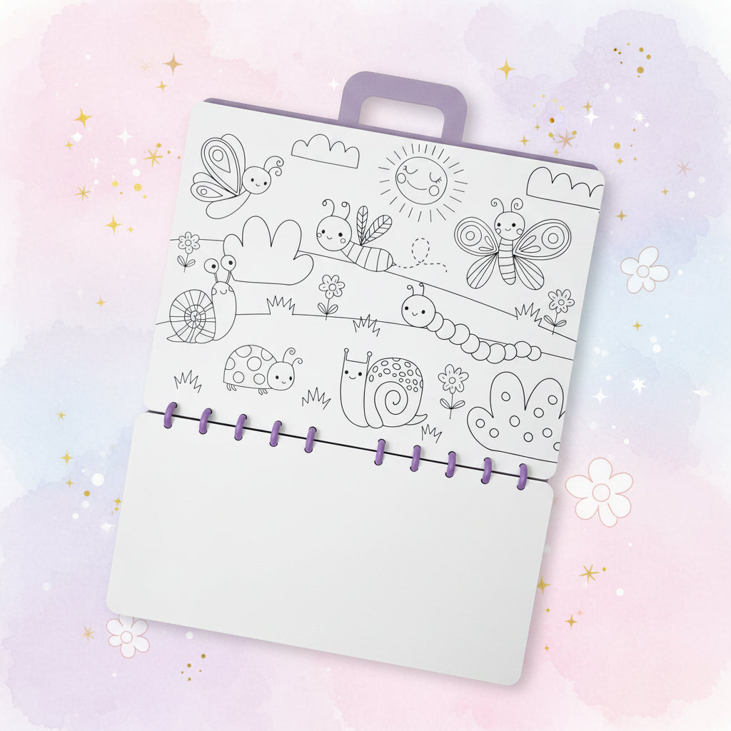 Valigetta Funny Coloring Bambini – Pennarelli e Fogli Cancellabili | Tinta Unita Kids