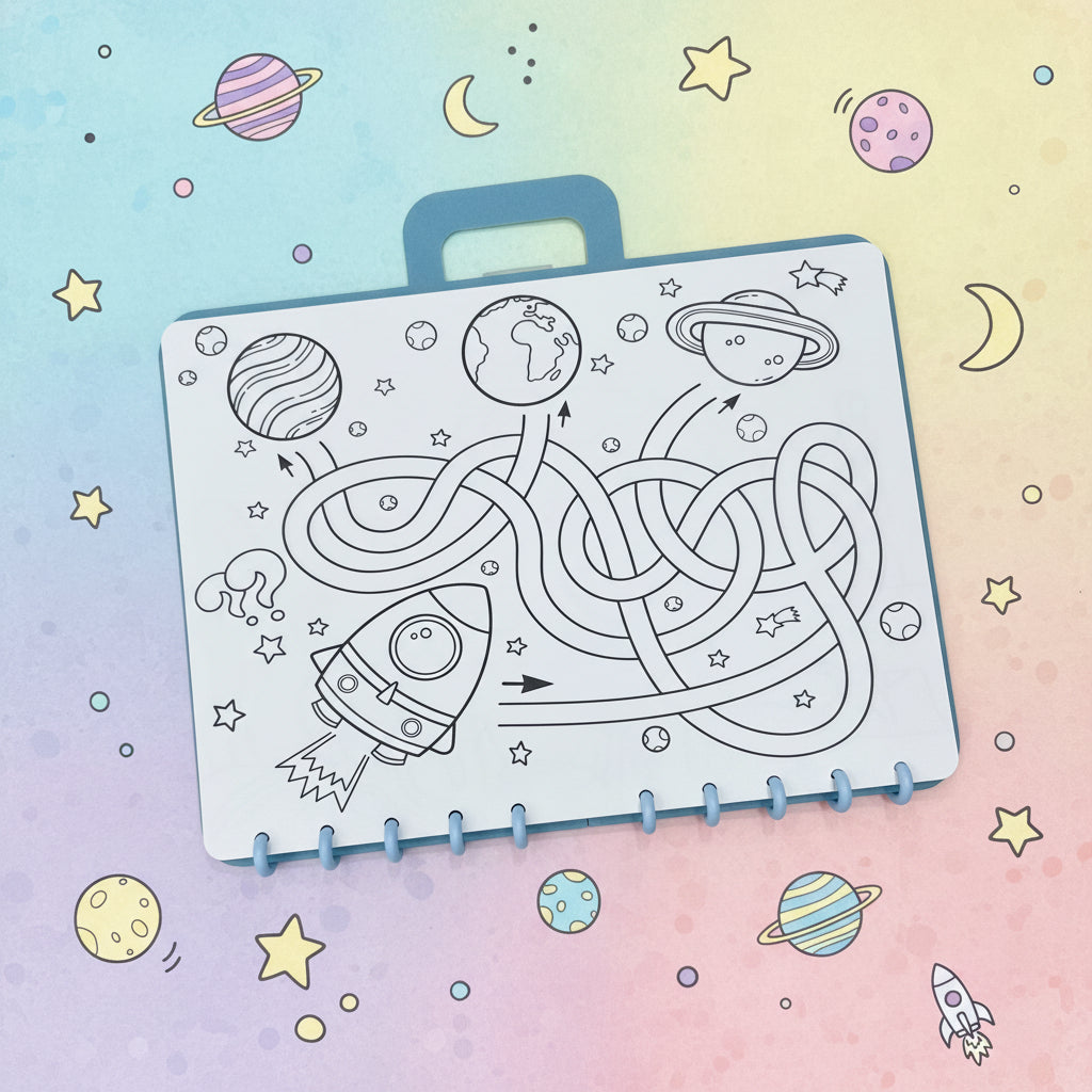 Valigetta Funny Coloring Bambini – Pennarelli e Fogli Cancellabili | Tinta Unita Kids