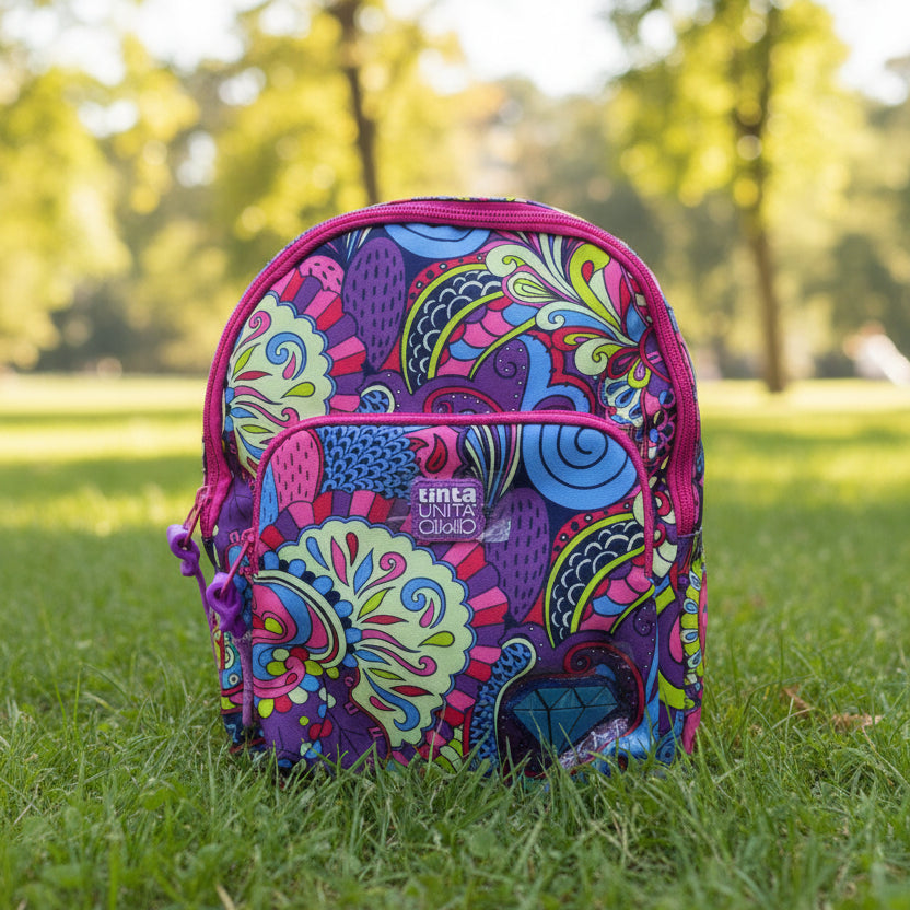 Mini Zainetto Girl Power con Patch Staccabili – Tinta Unita Click | Asilo e Tempo Libero