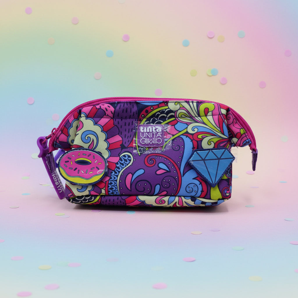 Astuccio Bustona Triangolare Girl Power con Patch Staccabili – Tinta Unita Click