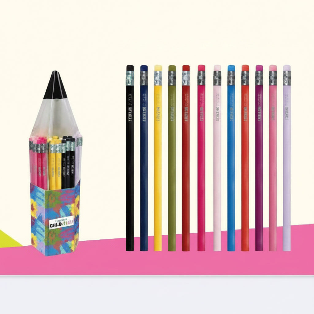 Matita con Gomma HB Tinta Unita Excellent | 12 Colori, Scuola e Ufficio