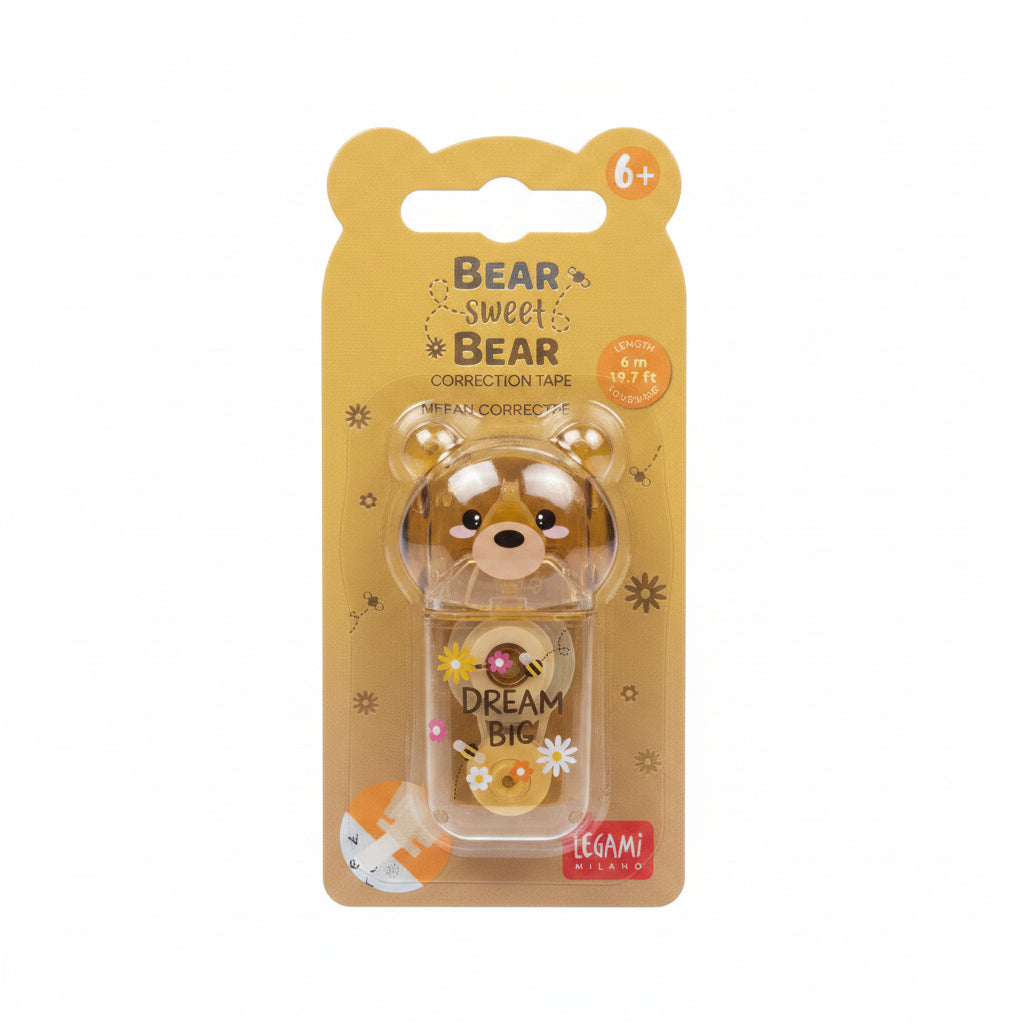 Correttore a Nastro Legami Teddy Bear | Copertura Totale, Subito Sovrascrivibile