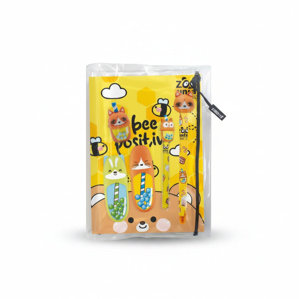 Diario Datato Glitter 12 Mesi Tinta Unita Zoo 2026-2027 con Sovracoperta PVC e Stationery