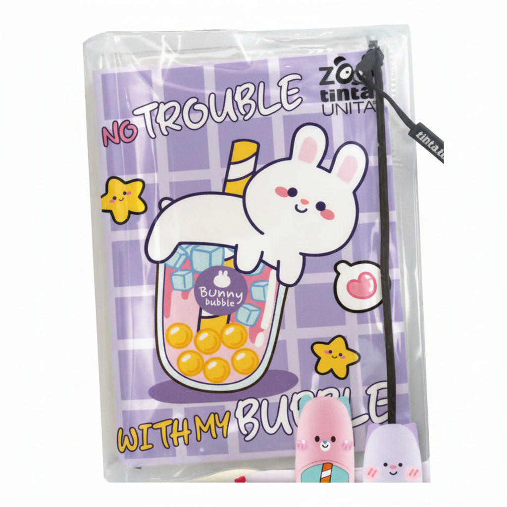 Diario Datato Glitter 12 Mesi Tinta Unita Zoo 2026-2027 con Sovracoperta PVC e Stationery