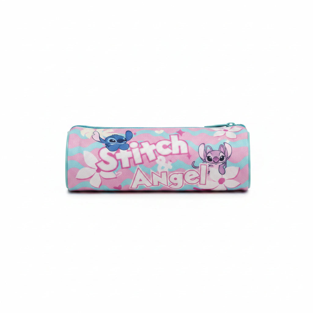 Astuccio Tombolino Stitch & Angel – Zip, Grafica Doppia Faccia