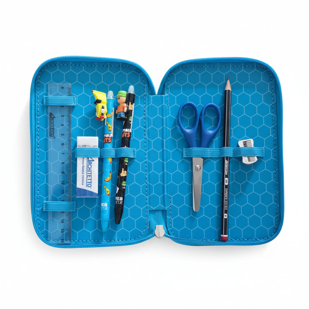 Astuccio 3 Zip Stumble Guys Tinta Unita 2025 – Scuola Elementare
