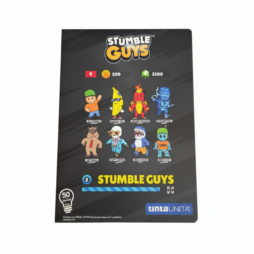 Maxi Quaderno A4 Stumble Guys Tinta Unita 100gr – Scuola Elementare