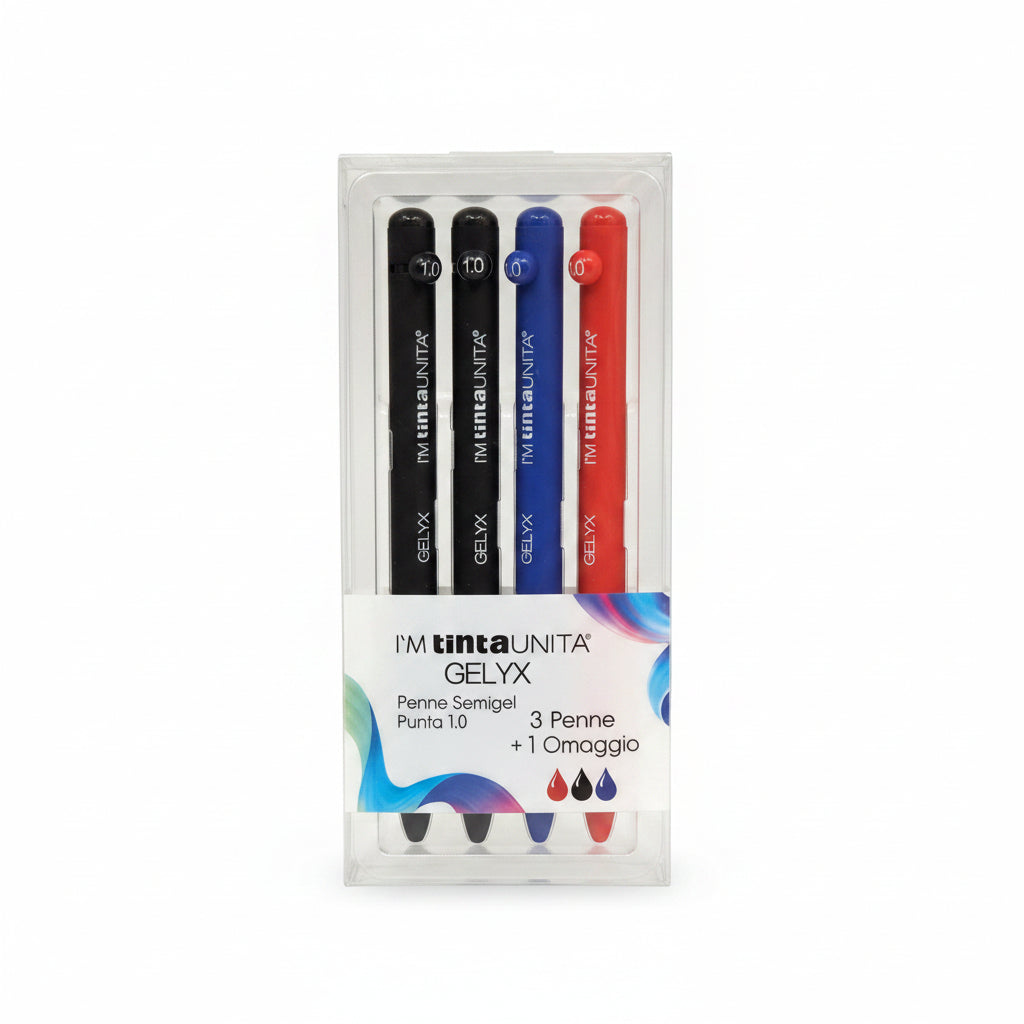 Set 4 Penne Semigel I'M Tinta Unita Gelix Punta 1.0 mm – Versione Classic