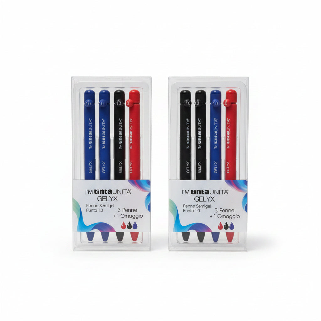 Set 4 Penne Semigel I'M Tinta Unita Gelix Punta 1.0 mm – Versione Classic