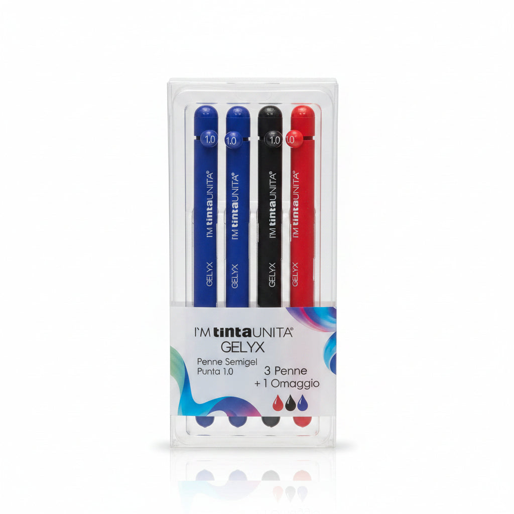 Set 4 Penne Semigel I'M Tinta Unita Gelix Punta 1.0 mm – Versione Classic
