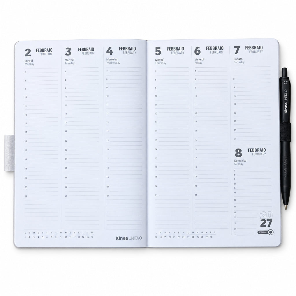 Tinta Unita - Agenda Settimanale 17×24 cm con Penna Gel I’m 0,7 mm - 2027