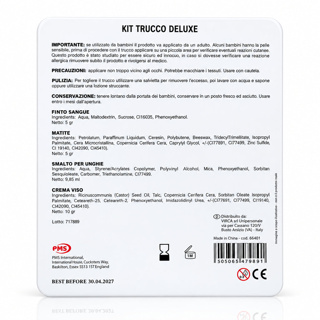 Virca - Kit Trucco Halloween Deluxe con Sangue Finto e Accessori