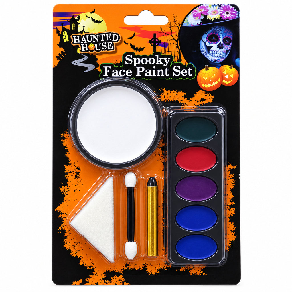 Virca - Set Trucco Scheletro per Halloween con Fondotinta Bianco