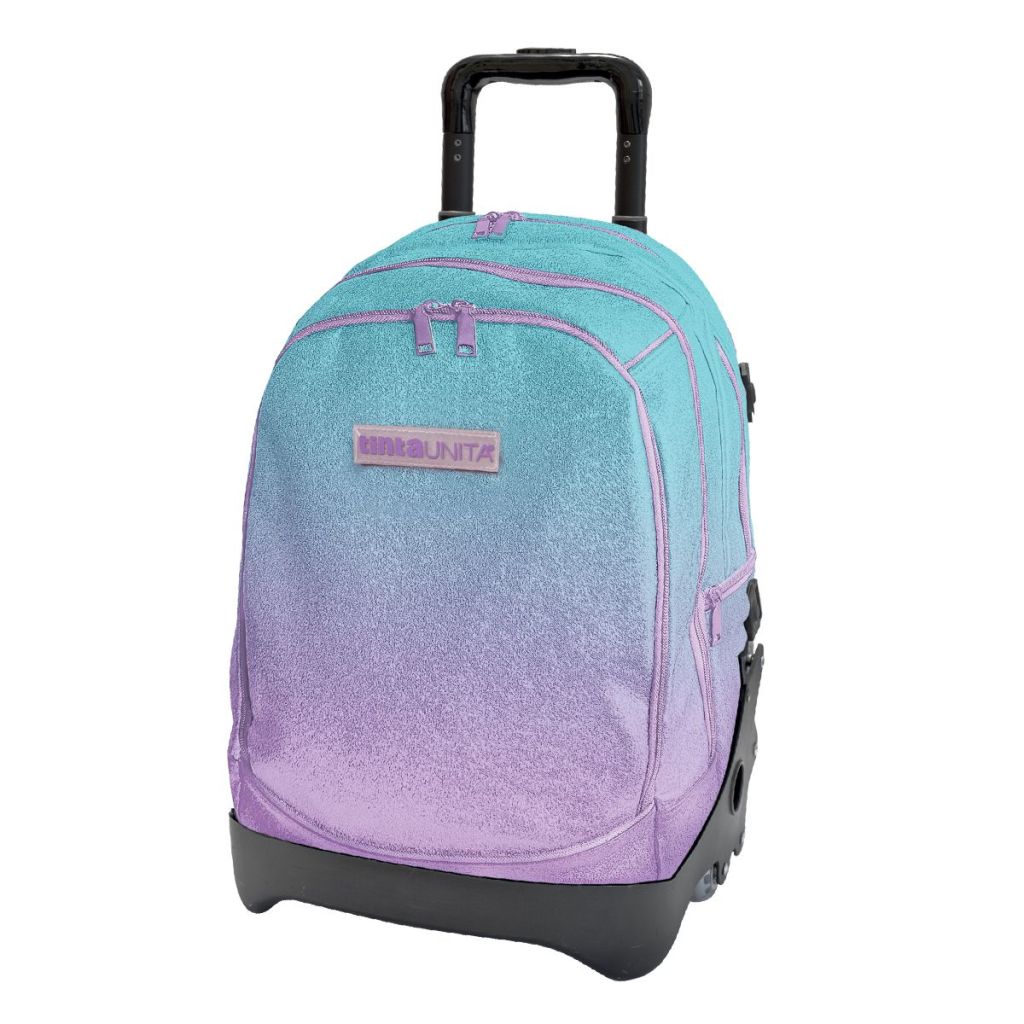 Trolley Scolastico 2 in 1 Cross Glamour Azzurro Glitterato 28L – Tinta Unita