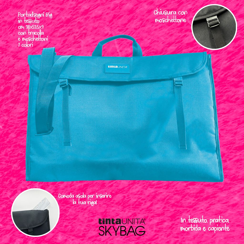 Tinta Unita: Valigetta in tessuto SKYBAG 38X54X9 CM per Arte e Tecnologia