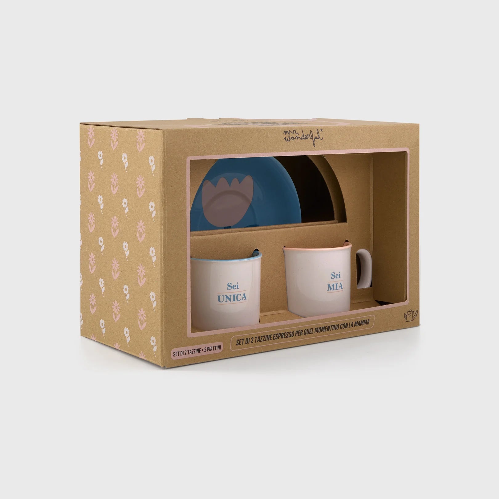 Set 2 Tazzine Espresso Mr. Wonderful – "Sei unica. Sei mia" | Ceramica con Piattini