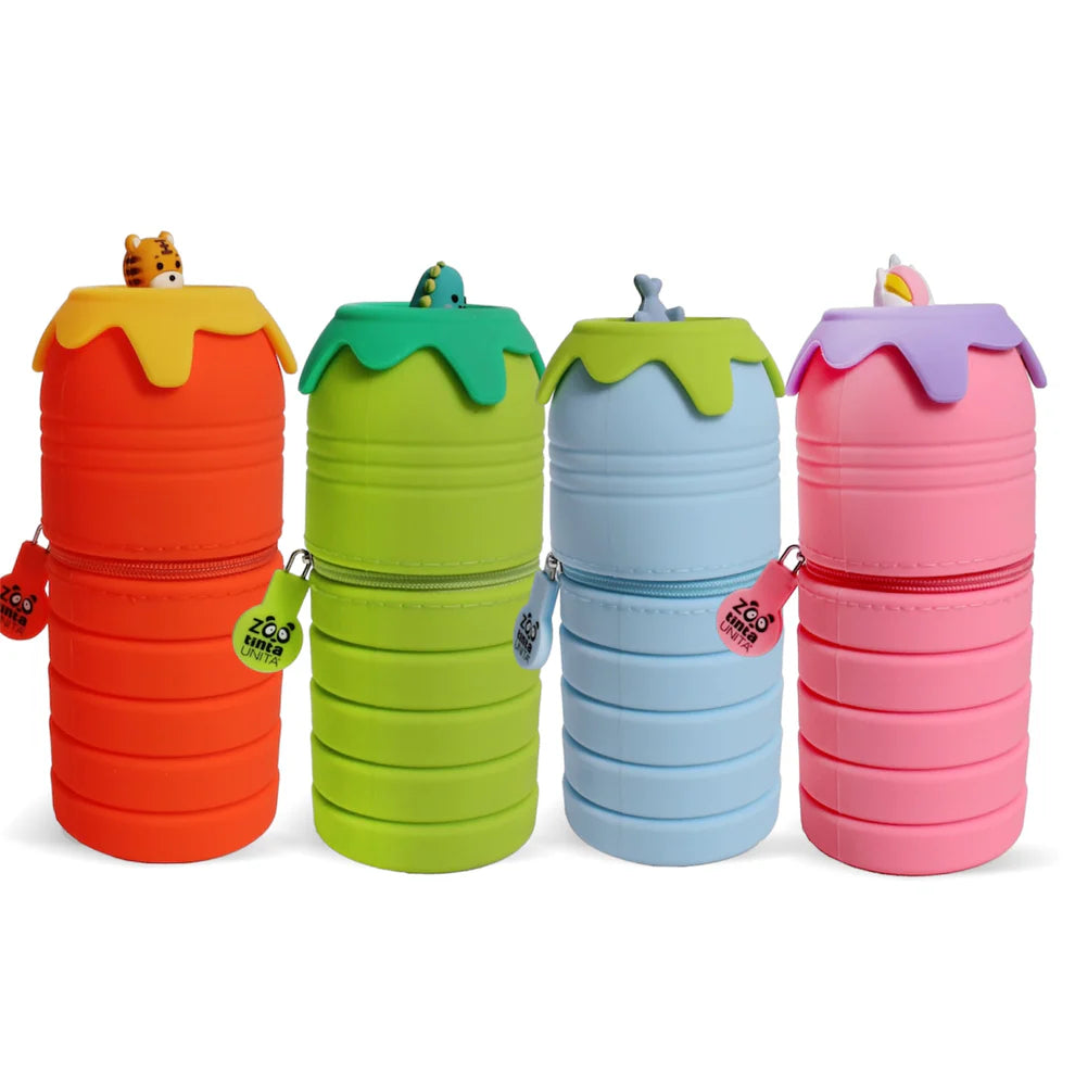Astuccio Squeezy Me Tinta Unita Zoo – Silicone a Molla, 4 Colori