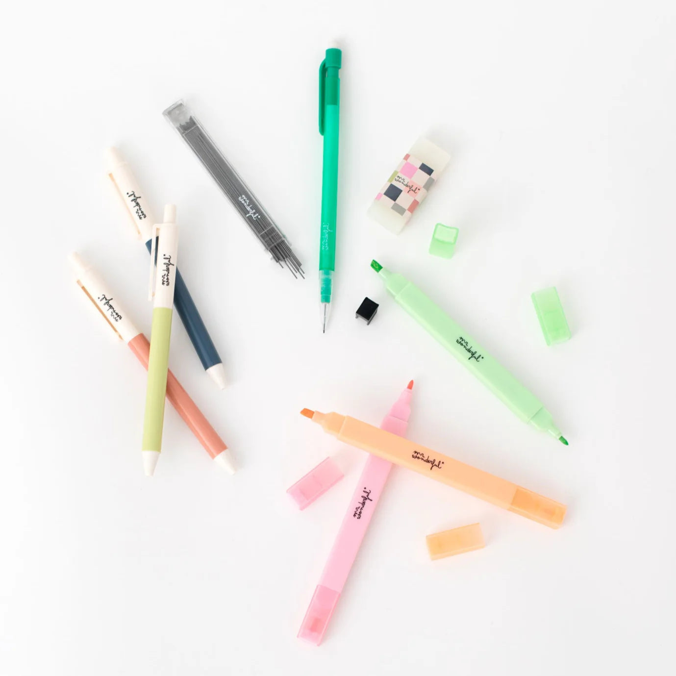 Mr. Wonderfull: Set di scrittura con pratico astuccio trasparente - Powerful & wonderful