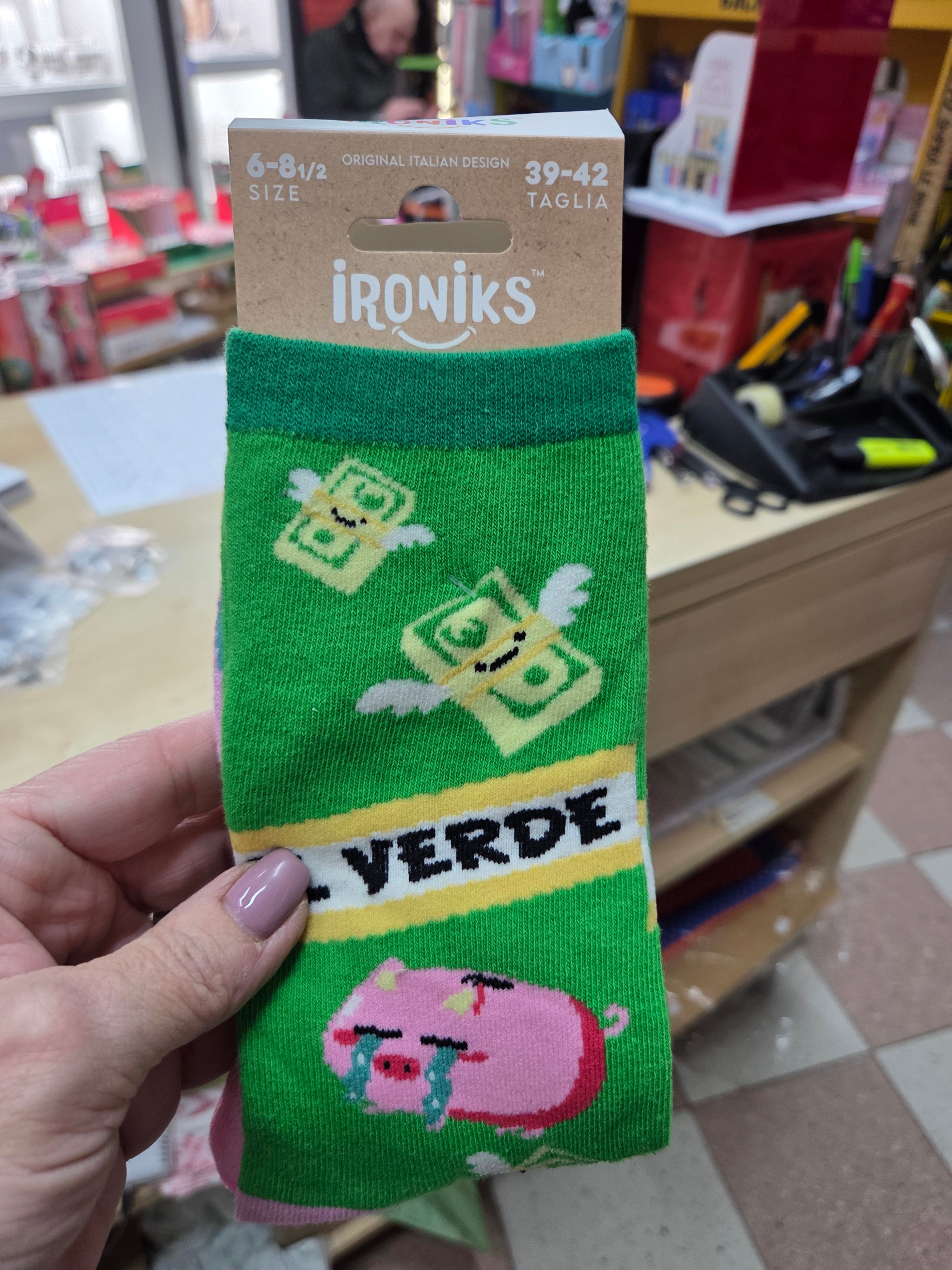 Calzino Ironiks Al verde... Taglia 39/42
