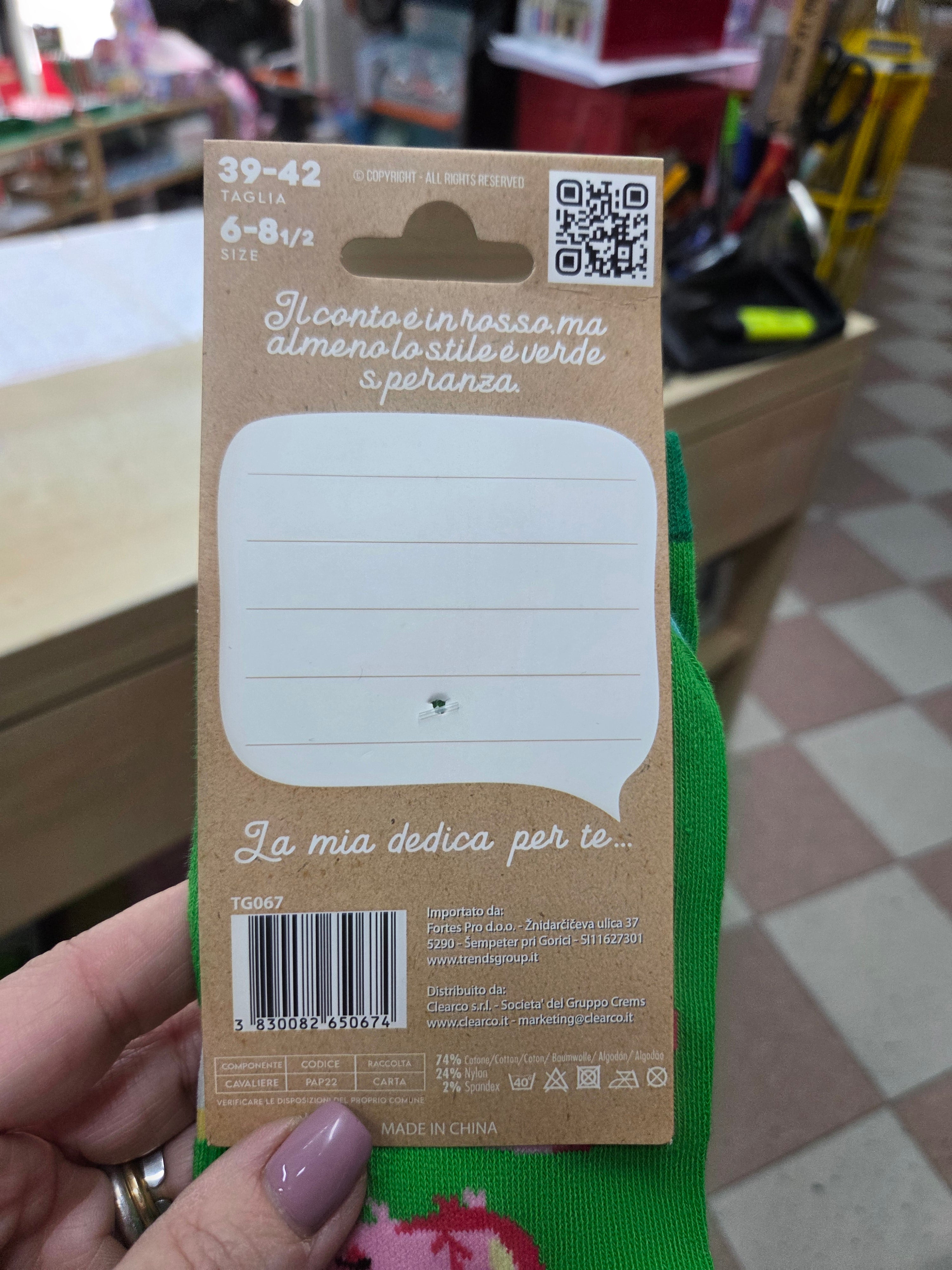 Calzino Ironiks Al verde... Taglia 39/42