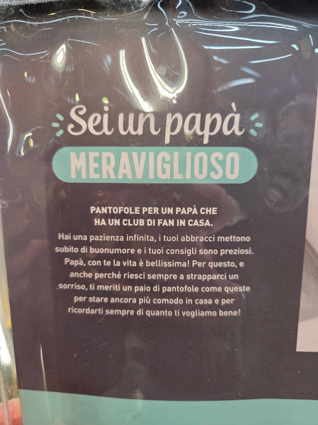 Mr.Wonderful: Pantofole T 44-47 "Papà ti vogliamo bene, la vita è bella quando siamo insieme"