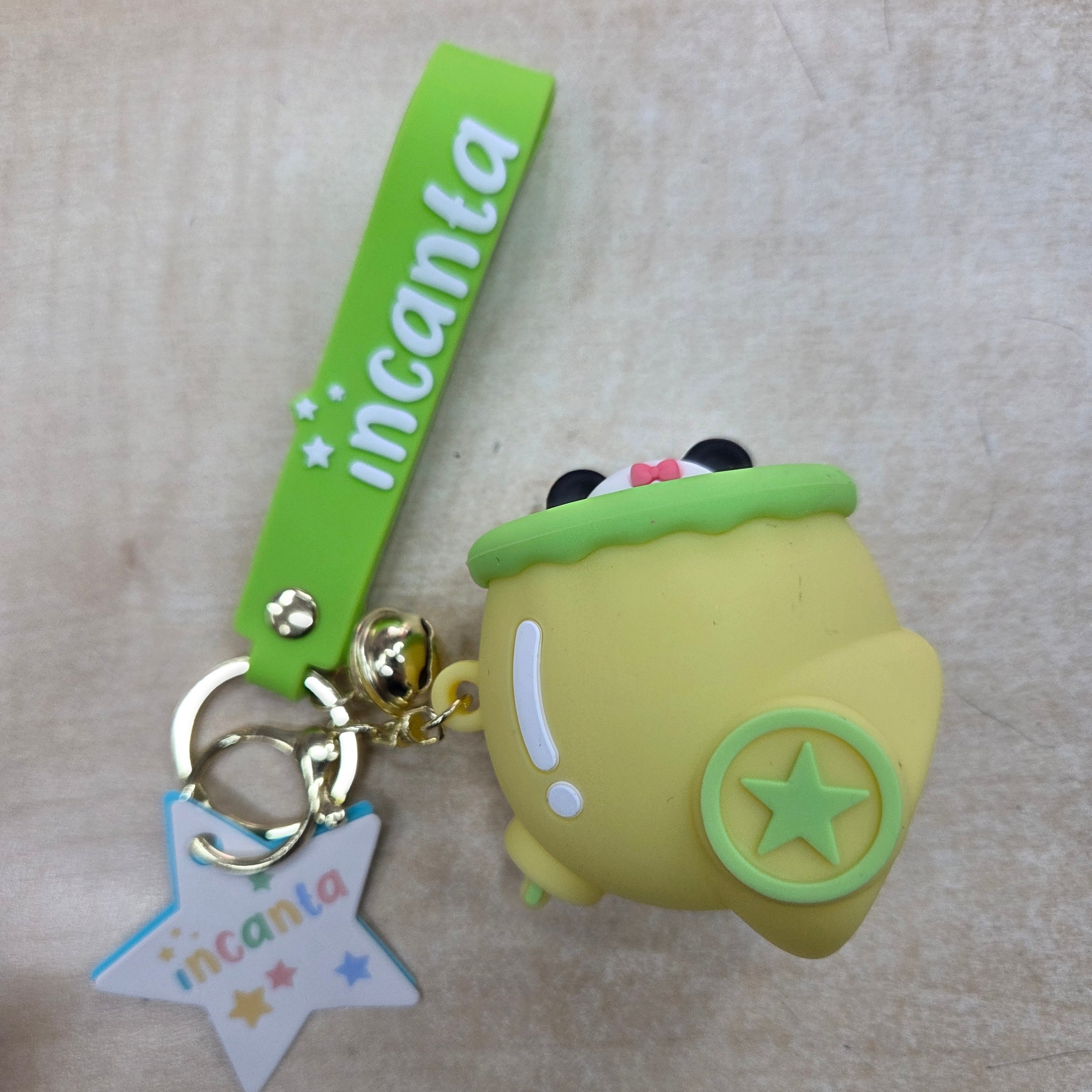 Incanta: Portachiavi in silicone sonnellino nascondino giallo verde