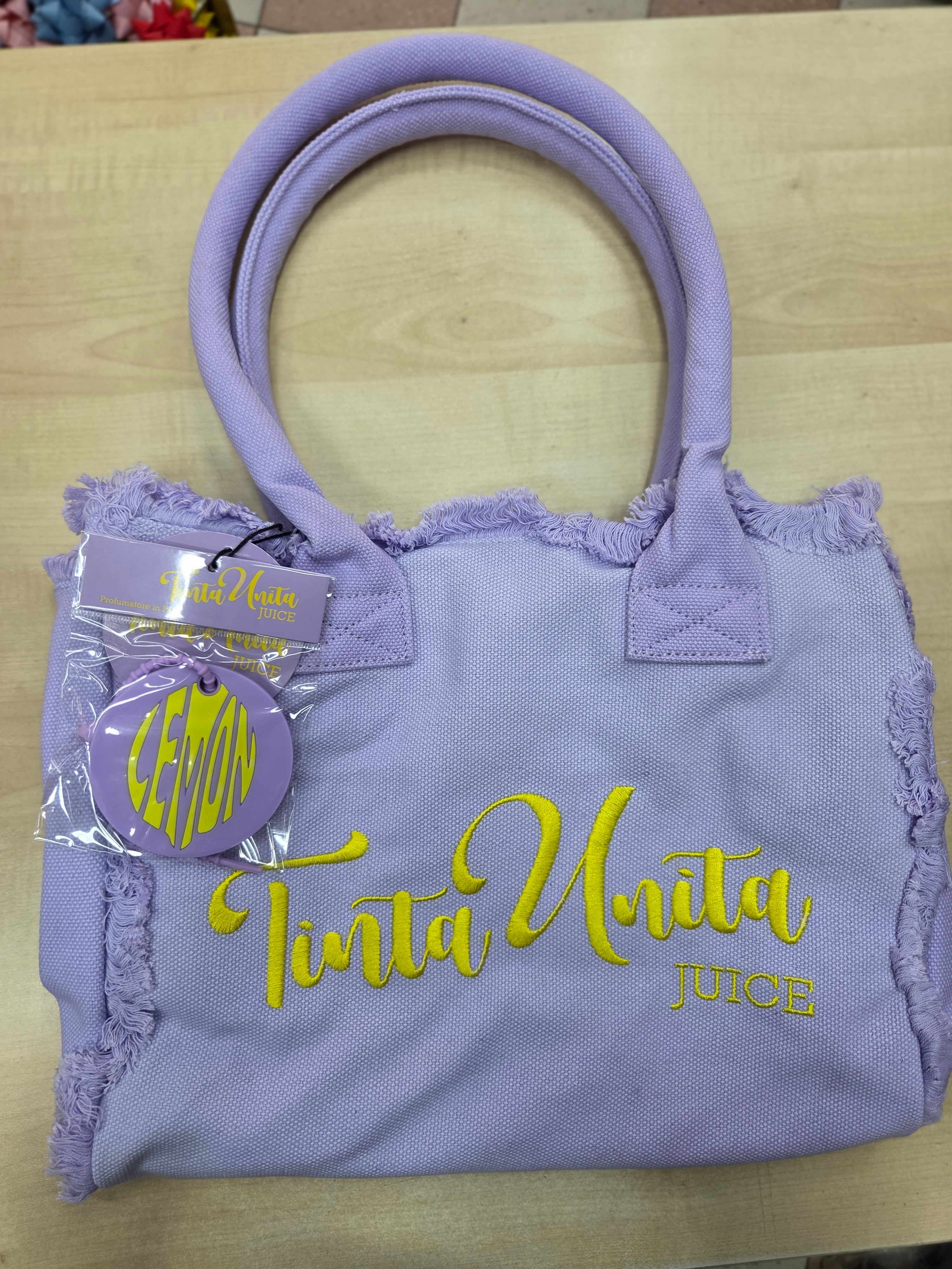 Tinta Unita Juice: Shopping Bag Profumata con Applicazione – Polycotton Fashion
