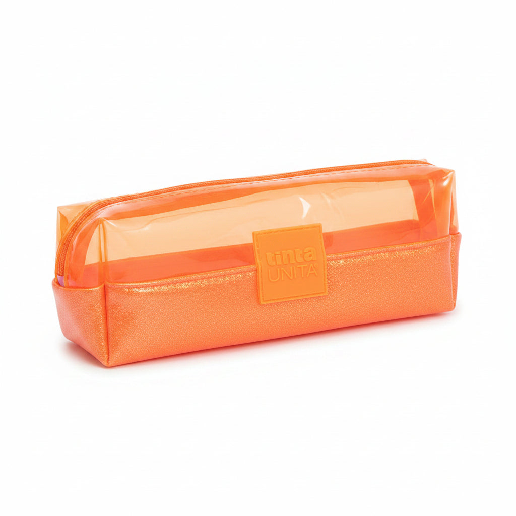 Astuccio Pouch Rettangolare Tinta Unita Luxury Fluo – Silicone Glitter e PVC, 9x7x20 cm
