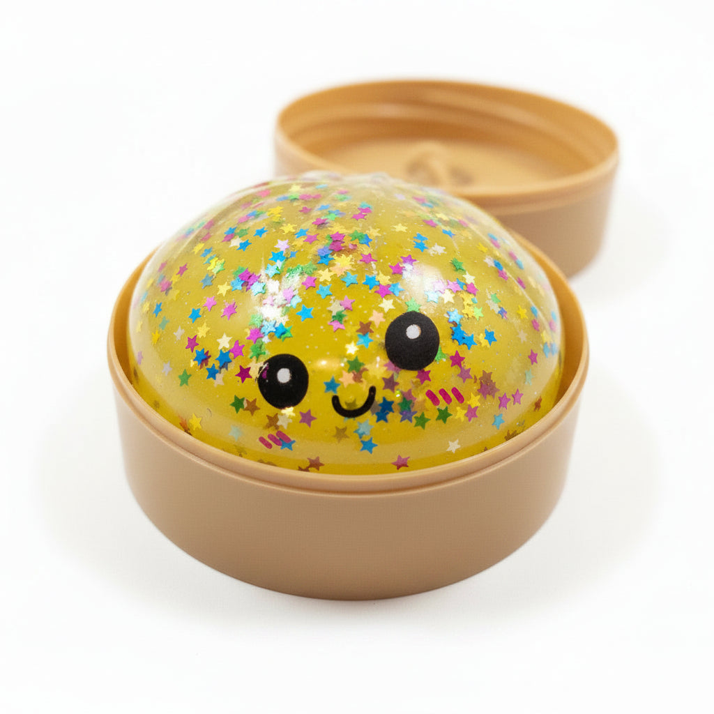 Bun Squishy Fidget Fun 8,5 cm – Antistress Kawaii con Pallini, Colore Casuale