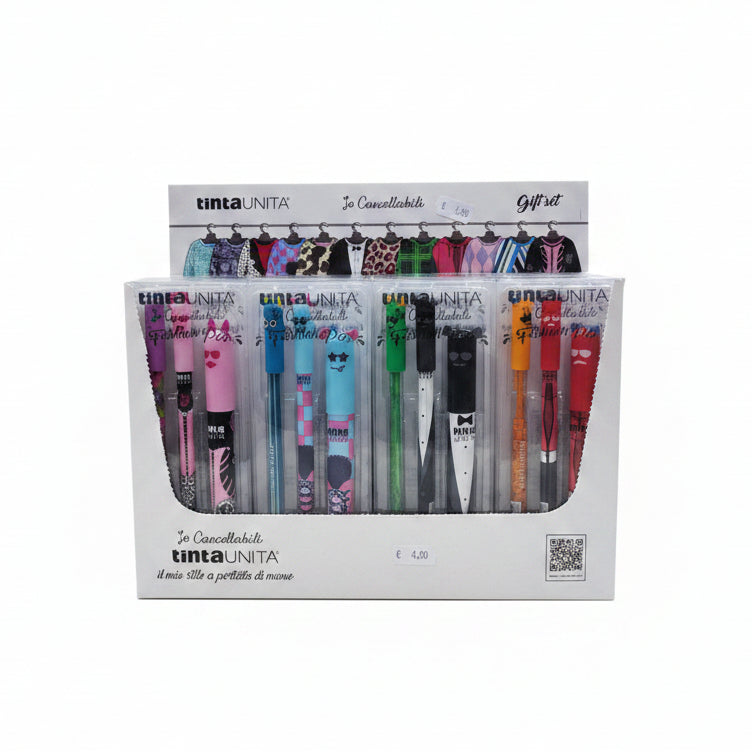 Set 2 Penne Cancellabili Fashion con Refill e Porta Refill – Tinta Unita