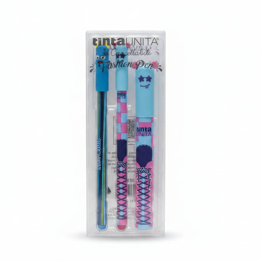 Set 2 Penne Cancellabili Fashion con Refill e Porta Refill – Tinta Unita