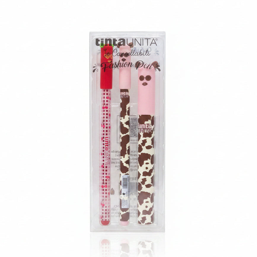 Set 2 Penne Cancellabili Fashion con Refill e Porta Refill – Tinta Unita
