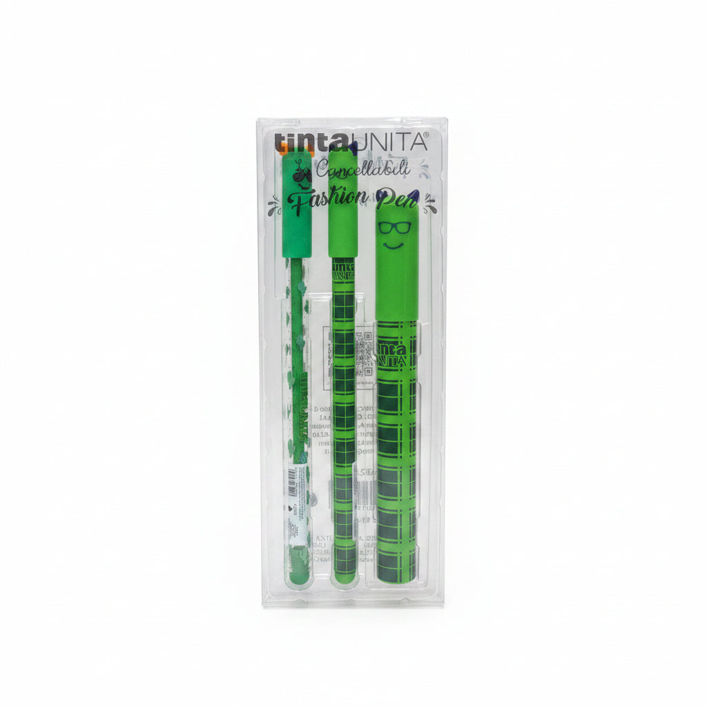Set 2 Penne Cancellabili Fashion con Refill e Porta Refill – Tinta Unita