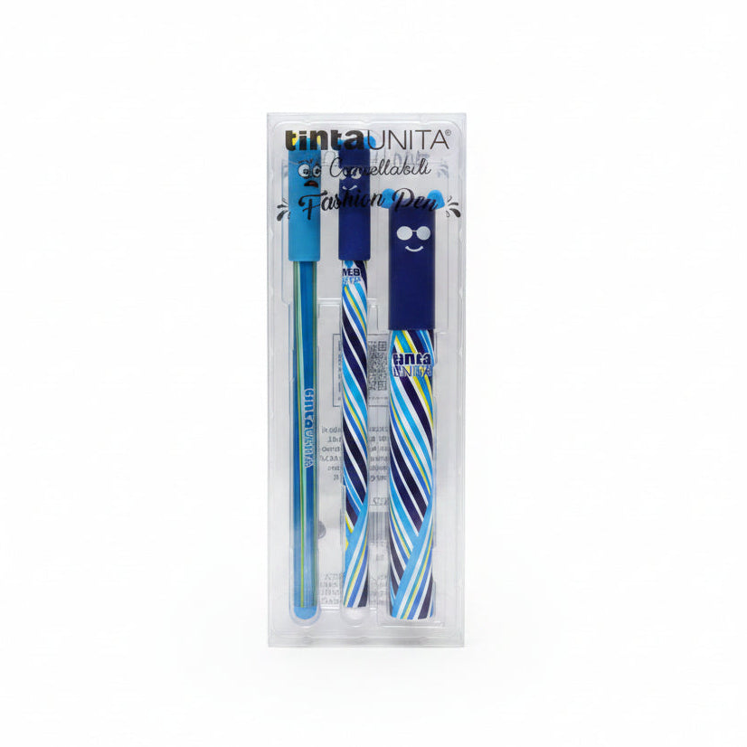 Set 2 Penne Cancellabili Fashion con Refill e Porta Refill – Tinta Unita