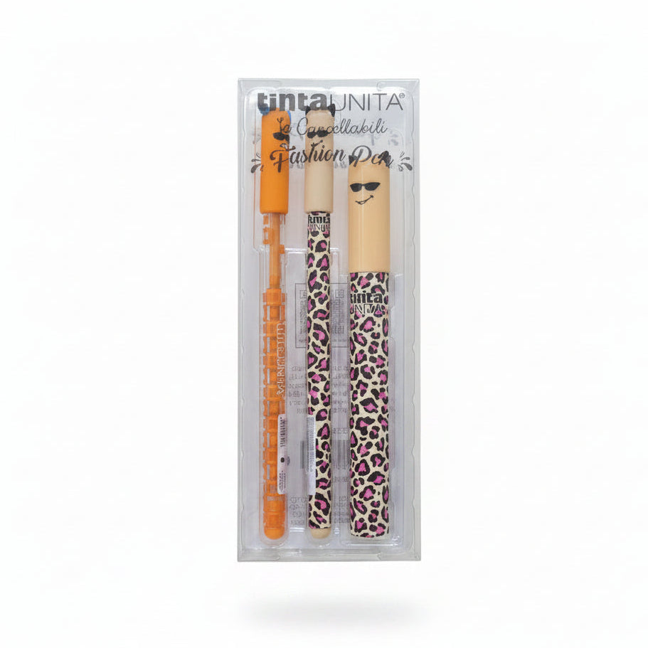 Set 2 Penne Cancellabili Fashion con Refill e Porta Refill – Tinta Unita