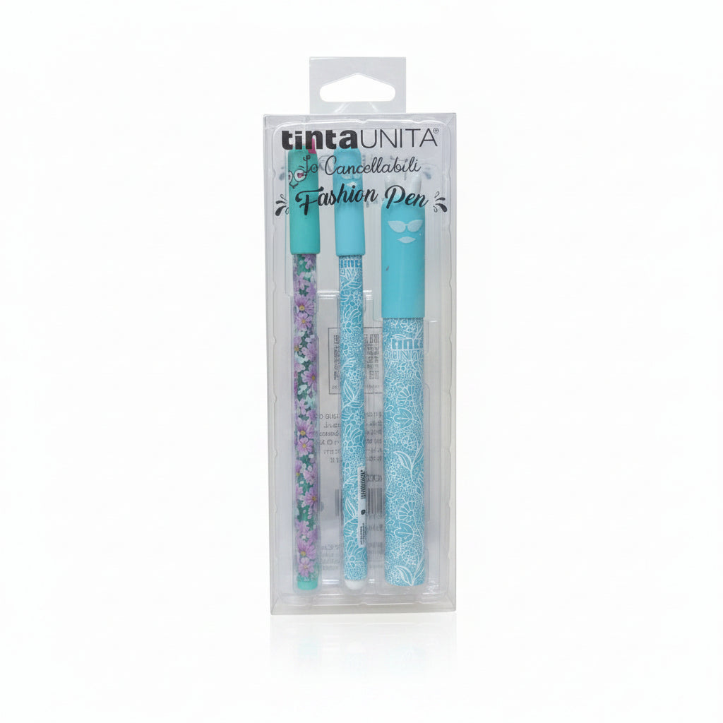 Set 2 Penne Cancellabili Fashion con Refill e Porta Refill – Tinta Unita