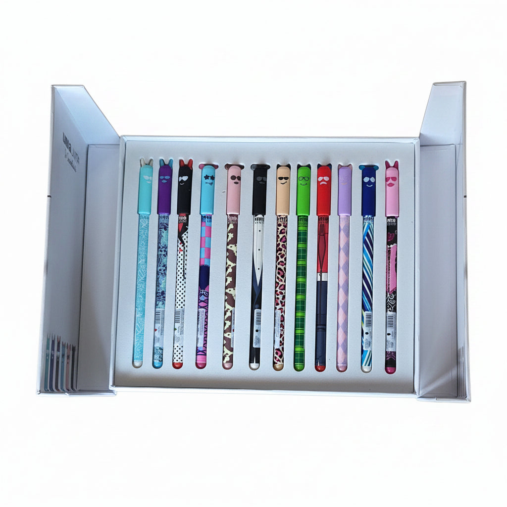 Confezione Regalo 12 Penne Cancellabili Fashion Tinta Unita – Couvette MagneticBox