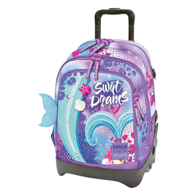 Trolley Scolastico Cross 2-in-1 Sirena 28L – Tinta Unita Young | 4 Ruote, Manico Alluminio