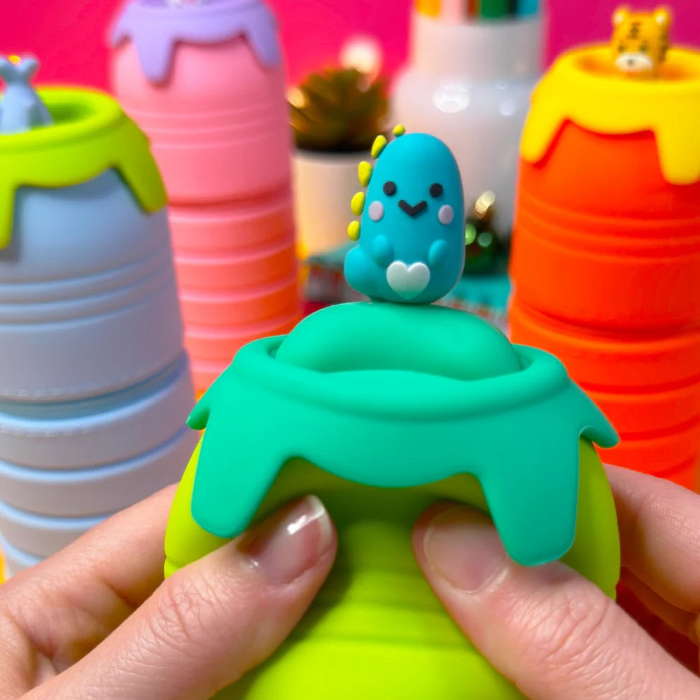 Astuccio Squeezy Me Tinta Unita Zoo – Silicone a Molla, 4 Colori