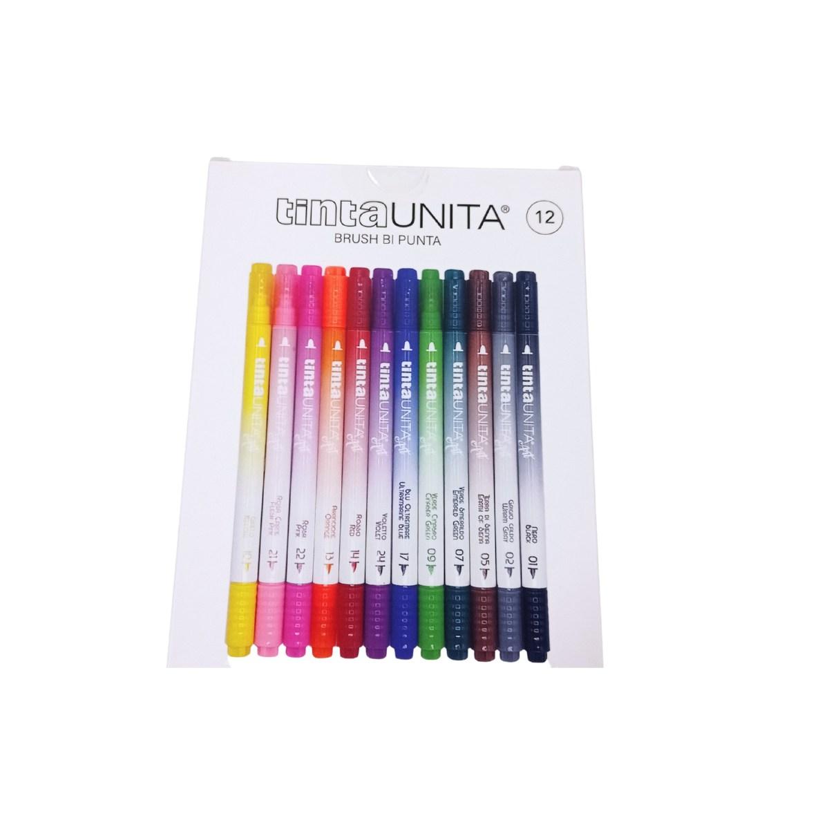 Pennarelli Pen Brush Bi-Punta 12 pz – Effetto Acquerello – Tinta Unita
