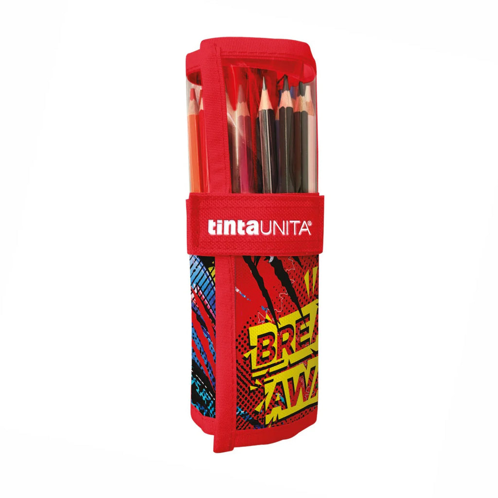Rotolo Porta Pastelli 24+1 Tinta Unita Young Raptor | Velcro, Finestra PVC