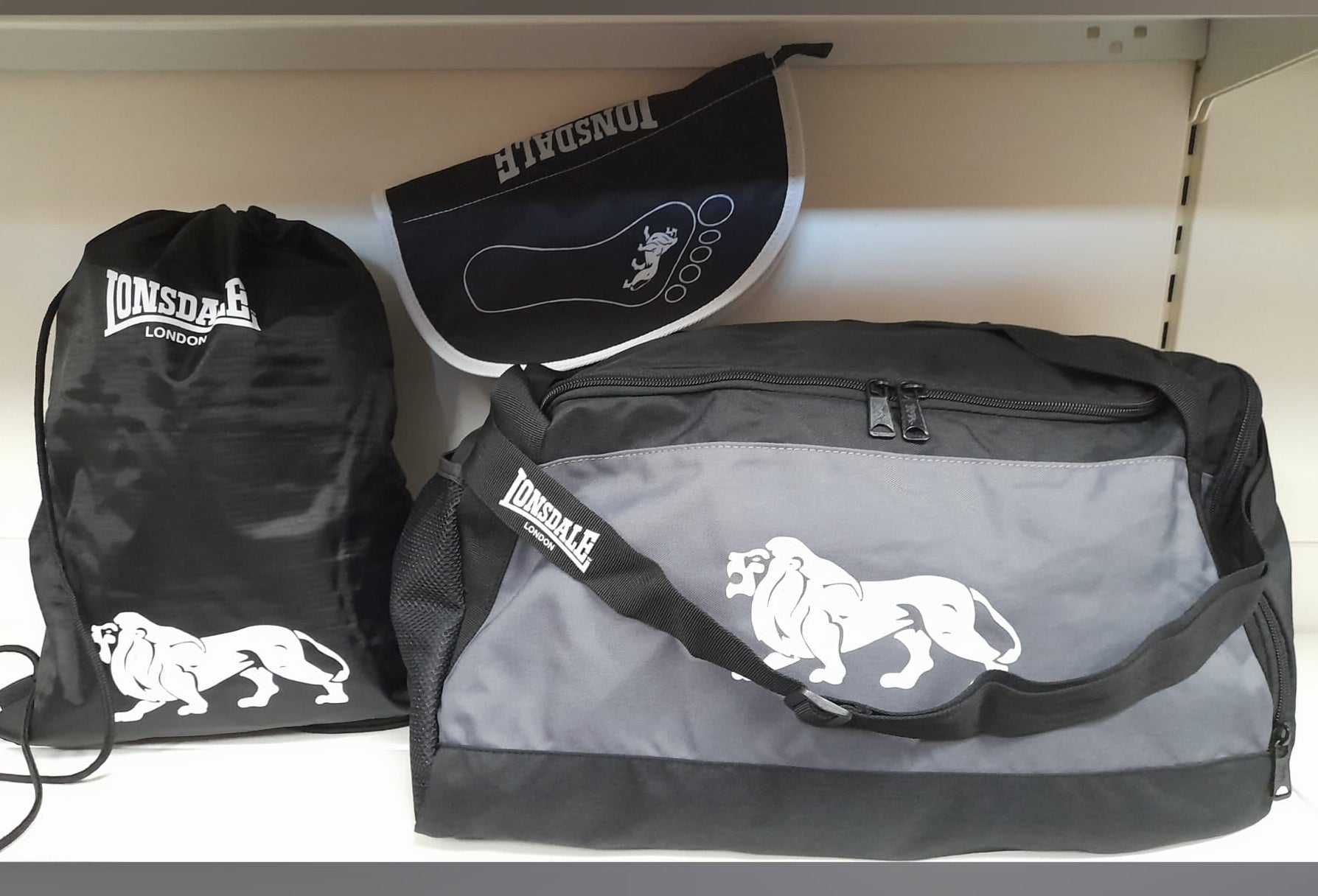 BORSA BORSONE con tracolla da palestra Lonsdale con tappetino poggia piedi e sacca